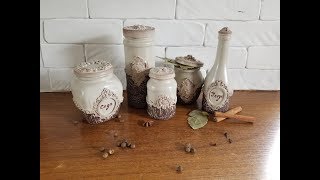 Не выбрасываем пустые стеклянные банки!!! DIY. Spice jars decor. Не выбрасываем пустые стеклянные банки!!! DIY. Spice jars decor.