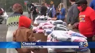 Winter Coats Distributed To Children In Need At Chester High School
