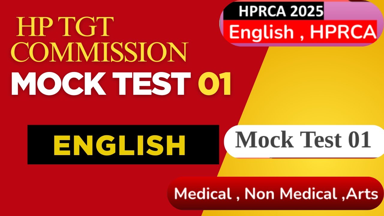 English Mock Test 01 | HP TGT Commission 2025 | Medical • Non-Medical • Arts | HPRCA Latest Syllabus