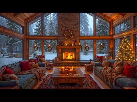 Soft Christmas Jazz Instrumental Music Cozy Christmas Ambience With Warm Fireplace Sounds 