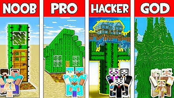 Minecraft NOOB vs PRO vs HACKER vs GOD : CACTUS FAMILY HOUSE in Minecraft! Animation