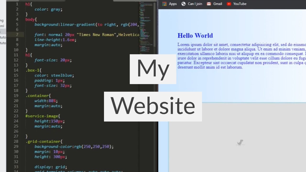 W Html My Website w/ HTML and CSS | Examples - YouTube