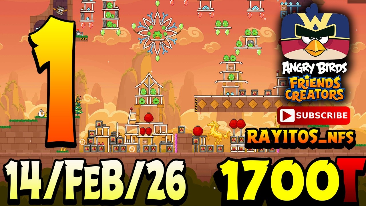 Angry Birds Friends Level 1 Tournament 1700 Highscore POWER-UP walkthrough