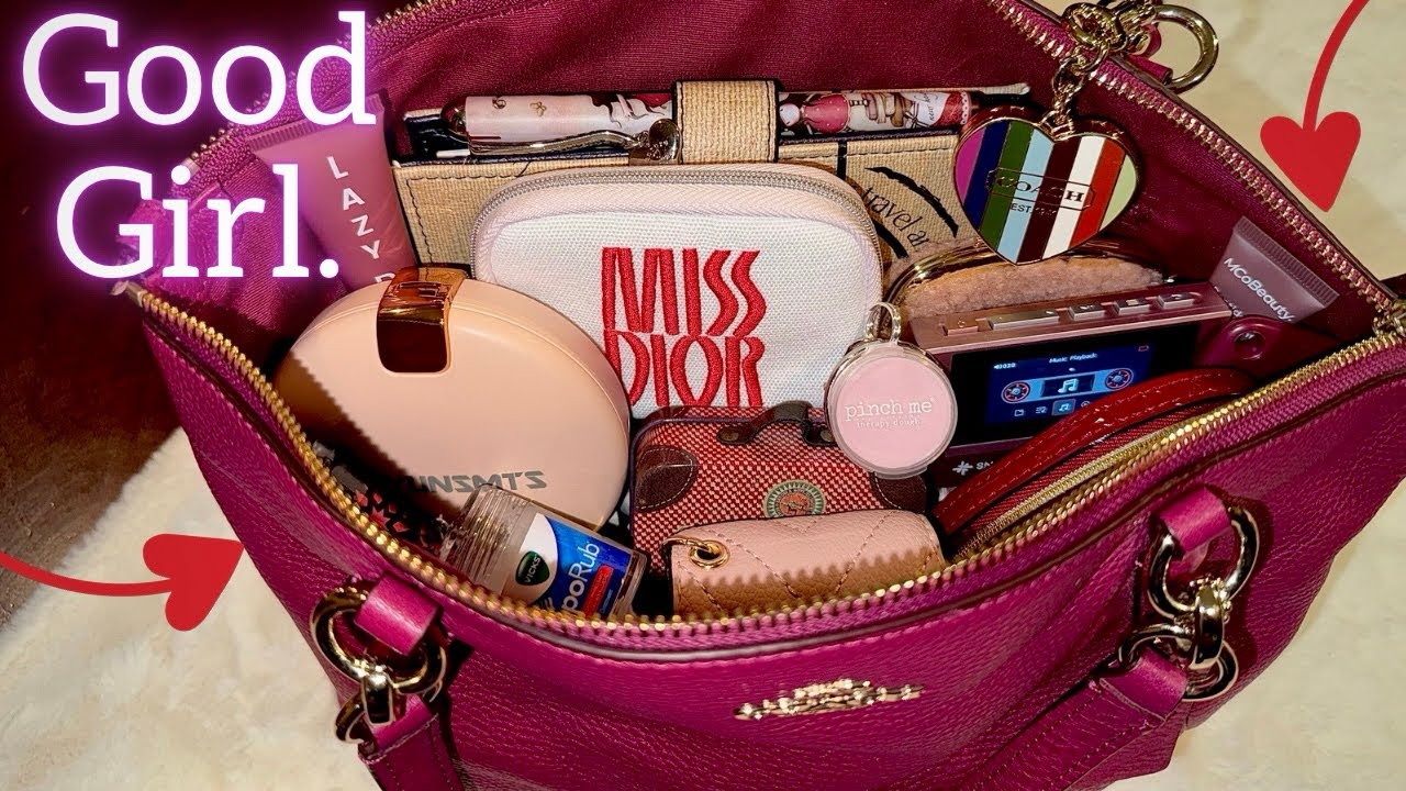 Кожаная сумка Coach 💕 — Что в моей сумке?! WIMB!? 💕👜
