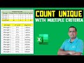 How to Count Unique Values with Multiple Condition in Excel