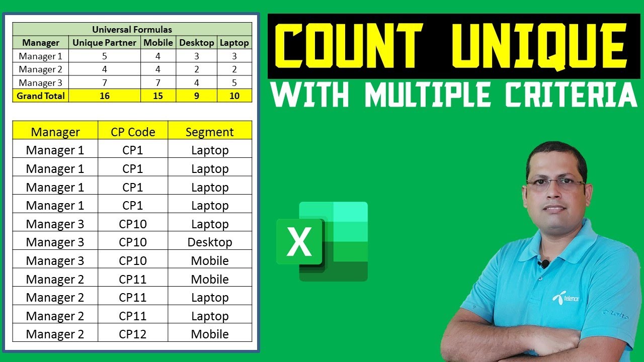 How to Count Unique Values with Multiple Condition in Excel