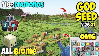 🔥Best Survival All biome Seed For Minecraft 26.31 Bedrock &amp; PE |4 Blacksmith Village &amp; Sulfur Cave