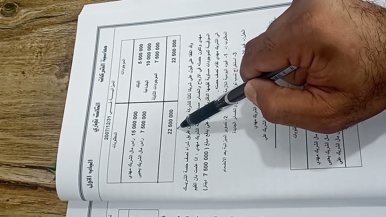 محاسبة الشركات (انظمام الشريك)