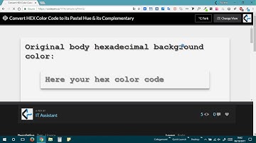 Convert Hex Color Code to Pastel with its Complementary (CodePen)
