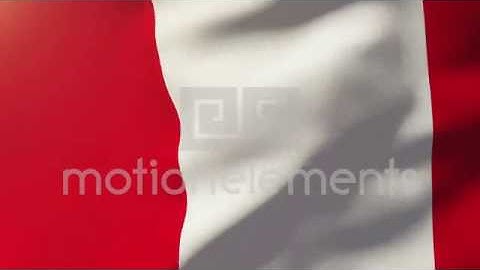 Peru Flag Waving In The Wind. Looping Sun Rises Style. Animation Loop Stock Animation