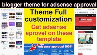 blogger theme for adsense approval best free blogger templates 2023||Theme customization blogger