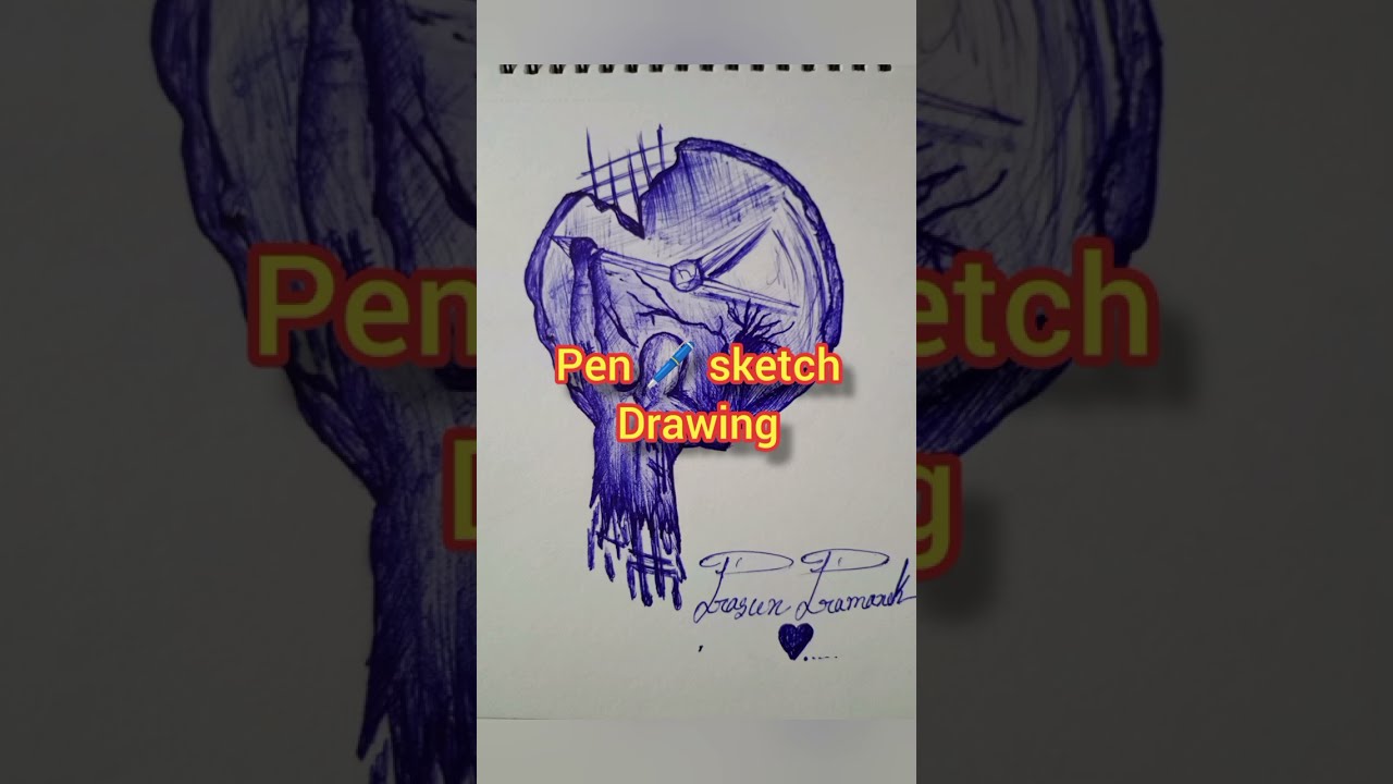 😅How draw easy pen sketch  কিভাবে সহজে পেন  স্কেচ করে  ছবি আঁকা যায়🤗