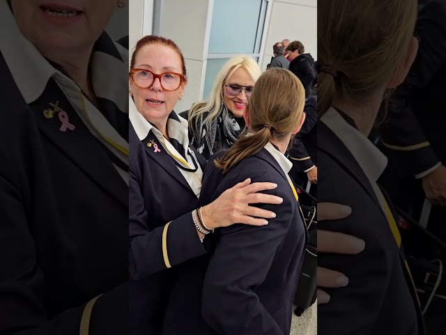 They even have a smile on their faces after a 10 hour flight.