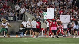 Brutus Buckeye and Ohio's Rufus battle in tug of war