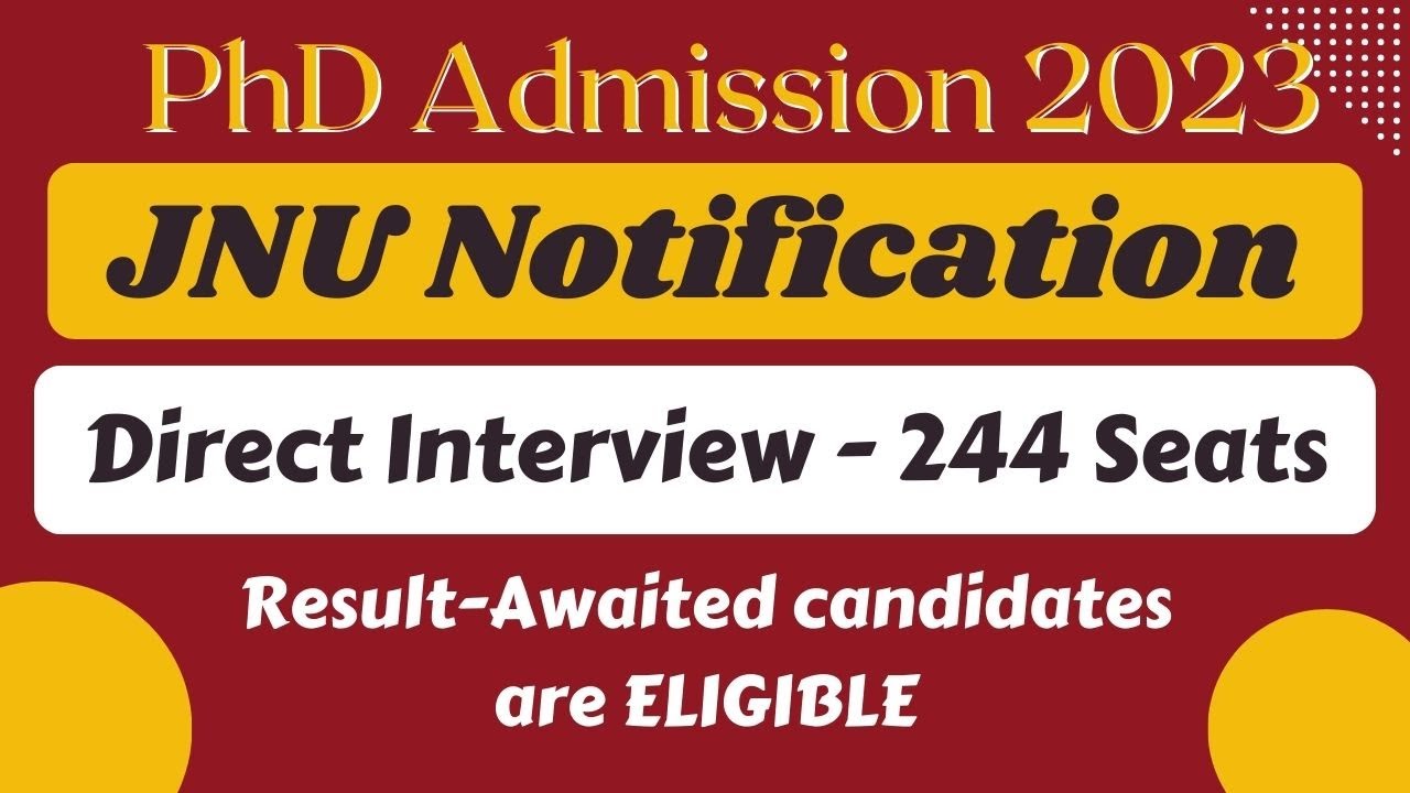 phd admission 2023 || JNU PhD || Seats || Complete Info || Last Date ...