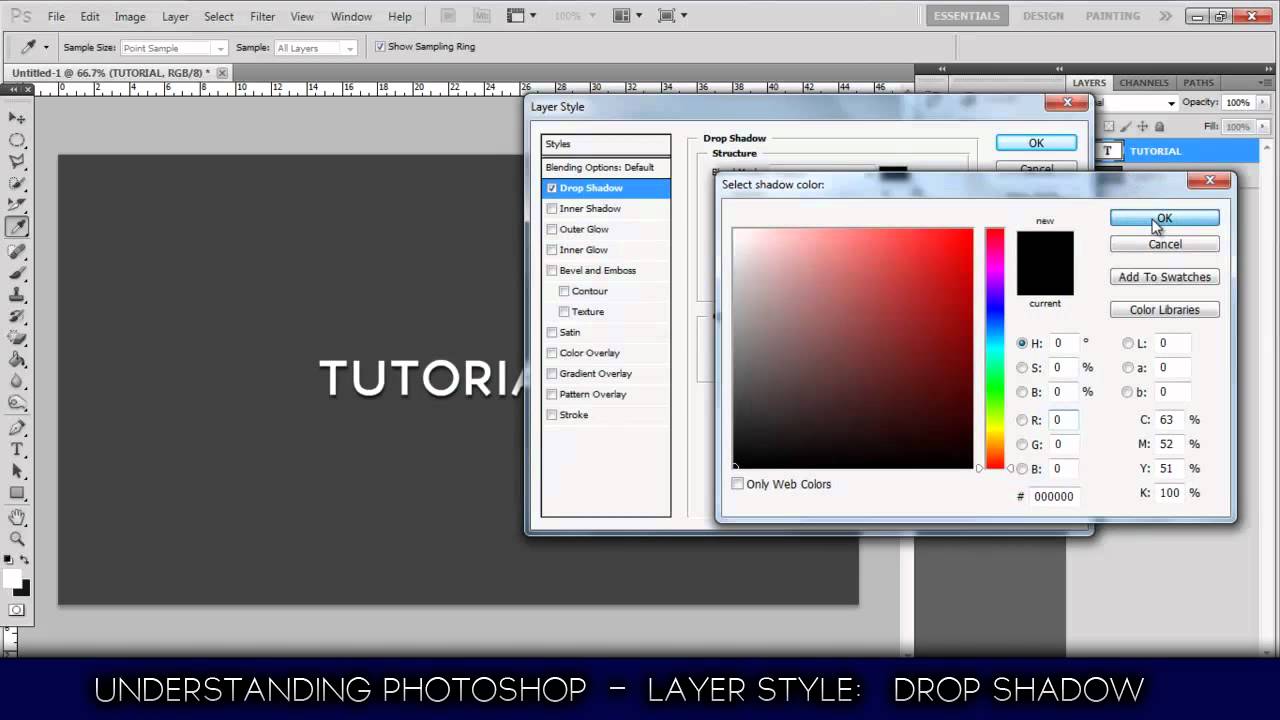 Understanding Photoshop: Layer Style - Drop Shadow - YouTube