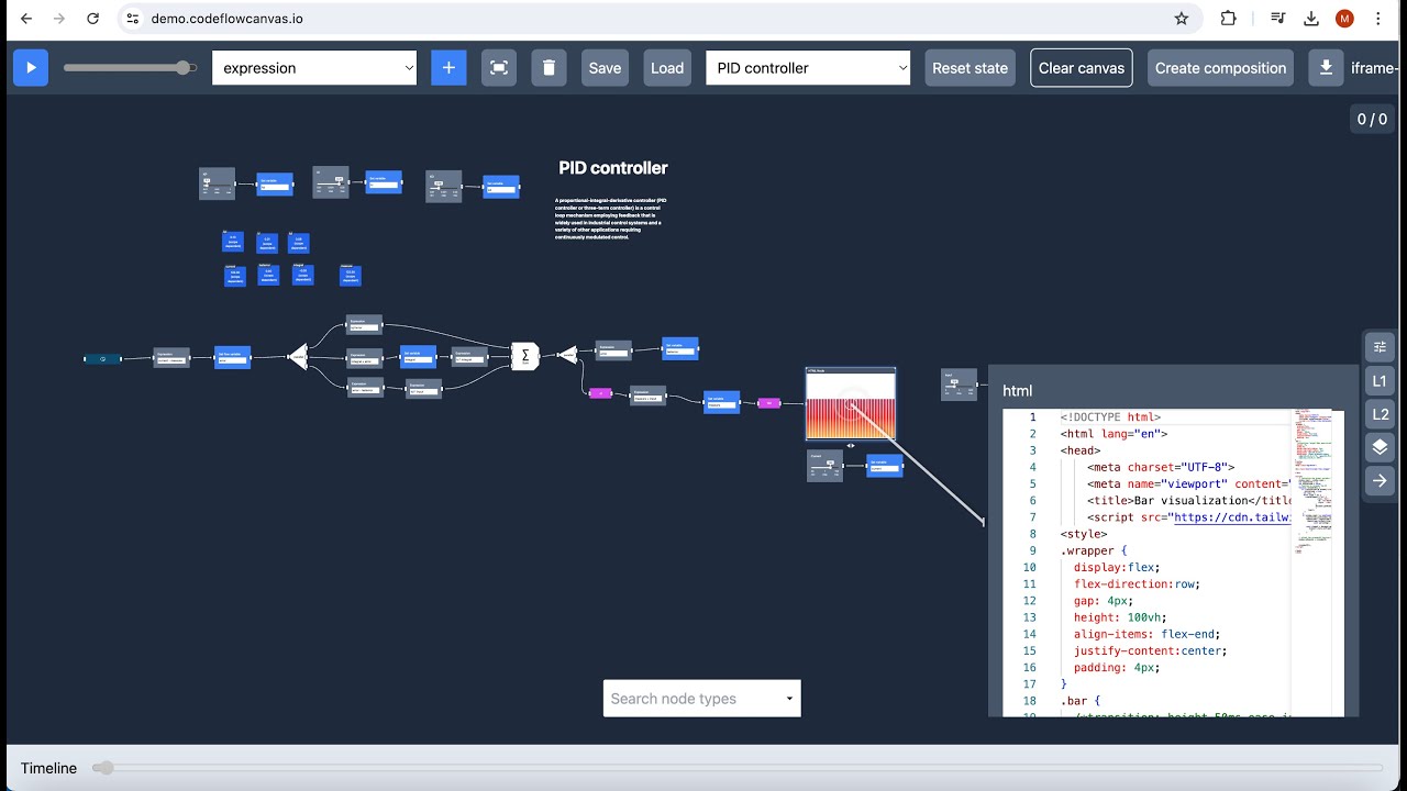 Adding ports dynamically, new sum node and integrating a basic Monaco editor