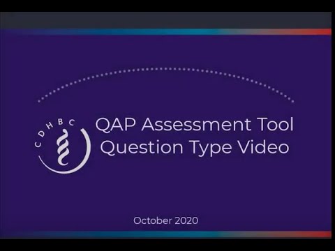 QAP Assessment Tool Question Type Video 2021