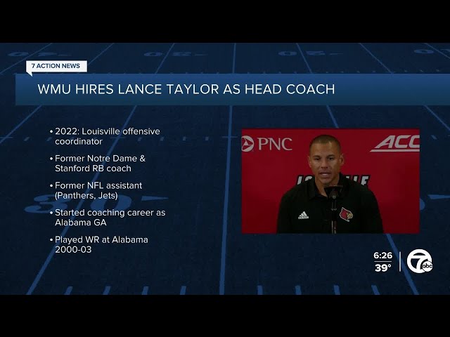 WMU hires Louisville assistant Lance Taylor as new head football coach, WTVB, 1590 AM · 95.5 FM