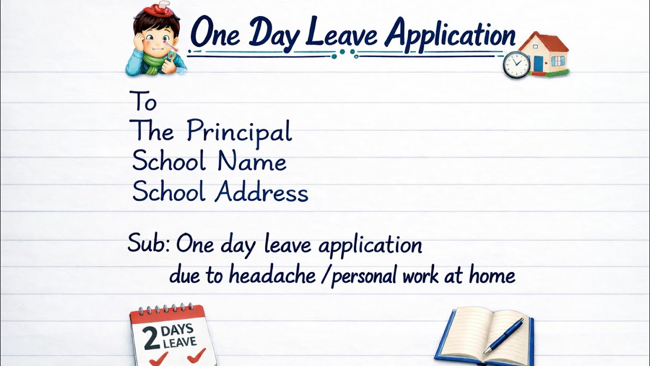 Two Days Leave Application for Students | Easy Leave Letter Format ...