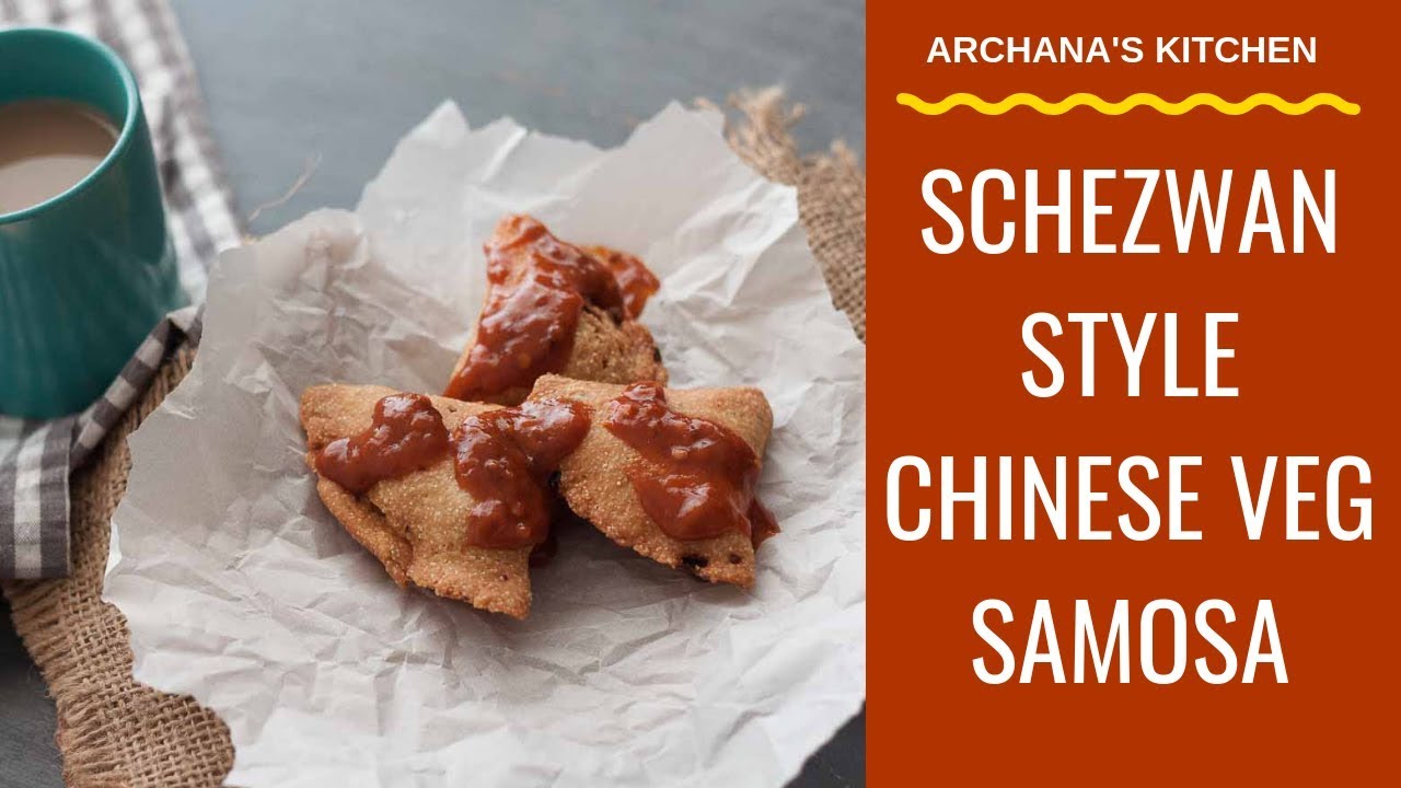 Schezwan style chinese veg samosa