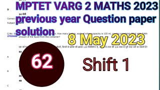 MP TET VARG 2 MATHS Previous year Question paper solution 2023
