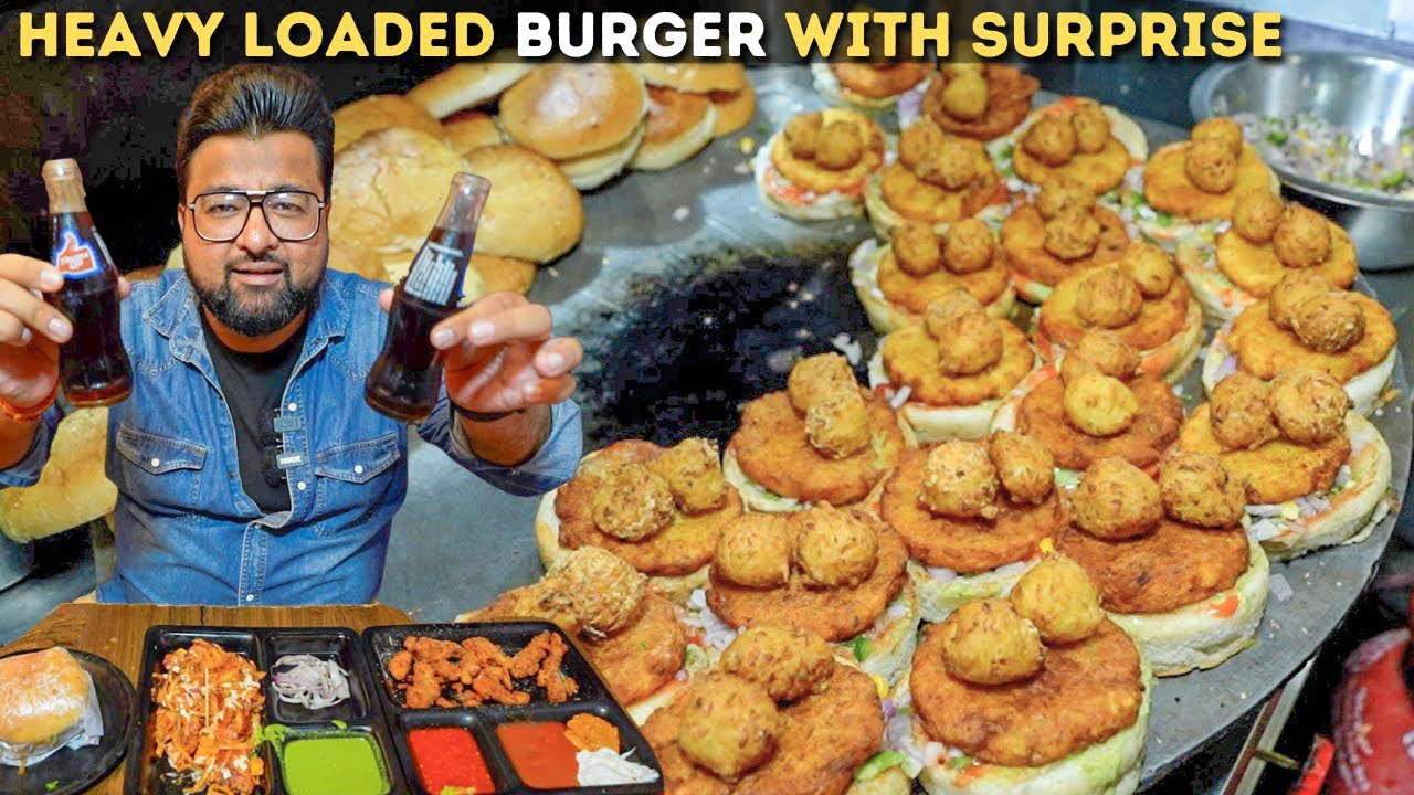Heavy Loaded Burger With Cold Drink ₹45/- 😳| Jalandhar street Food