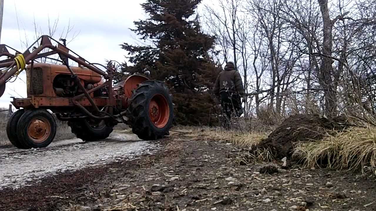 Pulling Down a Tree With an Allis Chalmers WD45 - YouTube