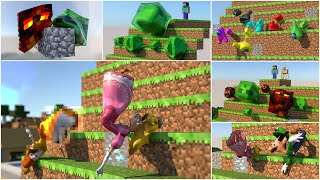 Minecraft, Among us & Super Mario in: Softbody Race Compilation screenshot 2