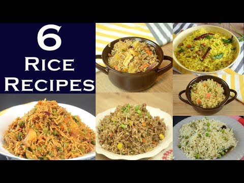 Rice Recipes | 6 Different Rice Recipes | Indian Lunch Box Recipes