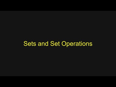 Python Tutorial - Sets and Set Operations
