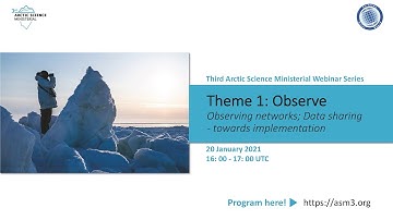 ASM3 webinar series: Theme 1, Observe: Observing networks; Data sharing - towards implementation
