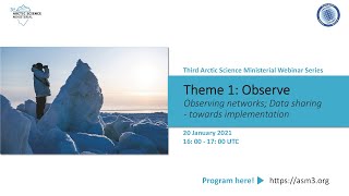 ASM3 webinar series: Theme 1, Observe: Observing networks; Data sharing - towards implementation