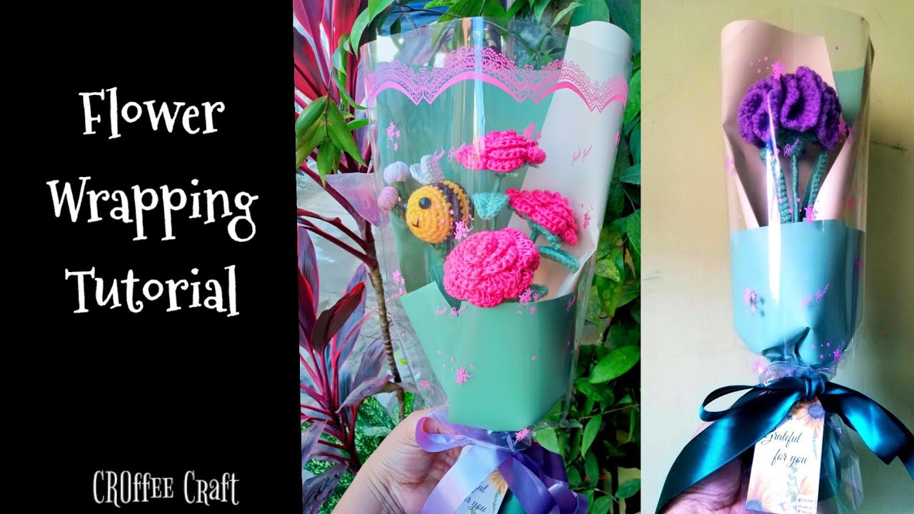 Flower wrapping tutorial || Easy flower wrapping || Crochet flowers || CROffee Craft