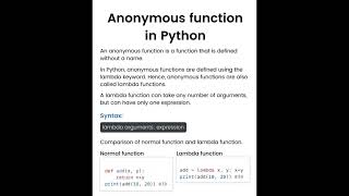 Anonymous function in python #artificialintelligence #coding Wealth