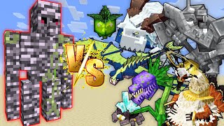 Minecraft BEDROCK Golem vs All Mowzies Mobs Fight - Epic Minecraft Battle