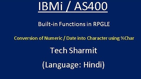 IBMi (AS400) - %Char Built-in function in #RPGLE #AS400 #IBMi