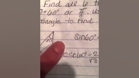 How to find the 6 trig function of pi/3