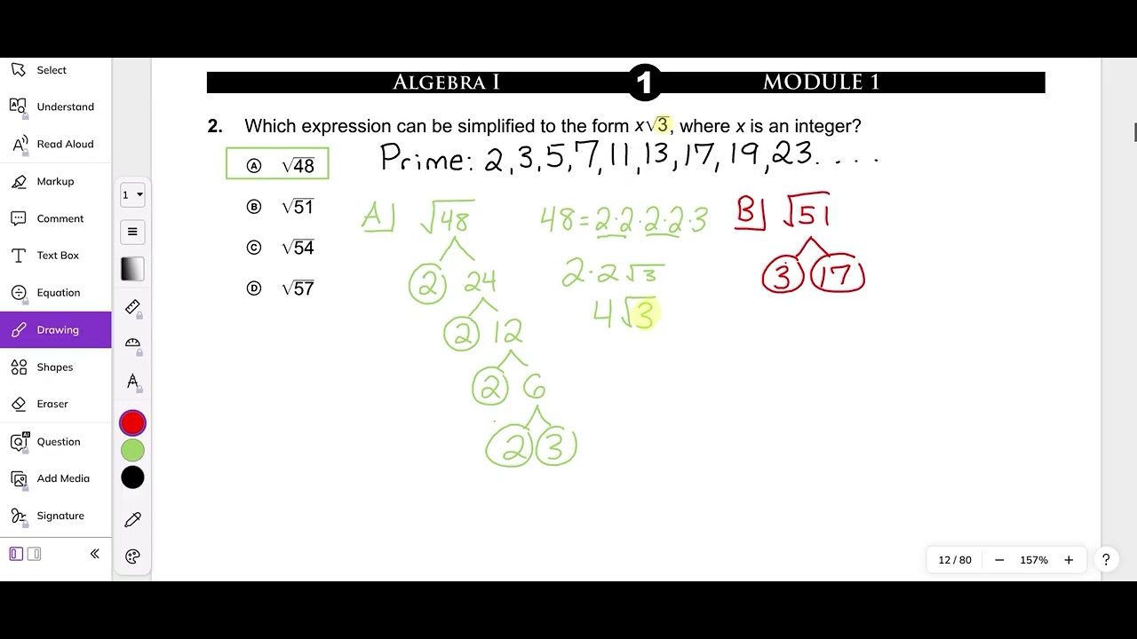 2024 Module 1 Problem 2 Algebra 1 PDE Item and Scoring Sampler - YouTube