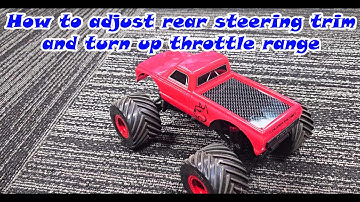 Redcat MT-18 - How to adjust the rear steering trim, set throttle parameters and enter beginner mode