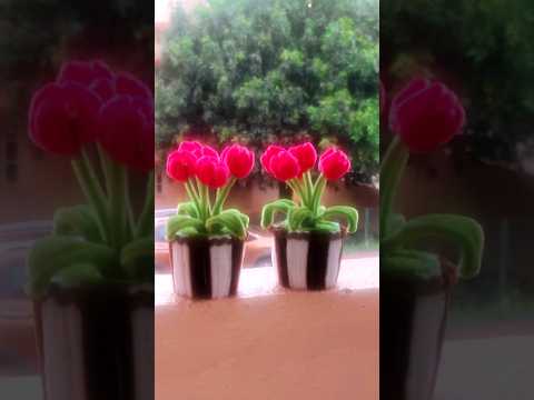 mini tulip flower pots #shorts #craft
