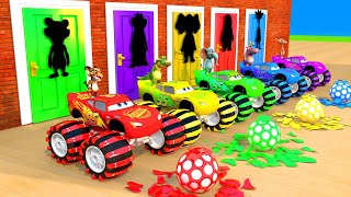 Paint Animals Cow, Tiger, McQueen, Crocodile, Hippo, Deer Fountain Crossing Animal Game