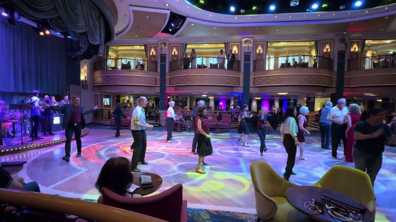 Cunard Queen Elizabeth, New Year 2026. Queens Room Orchestra, The Hustle