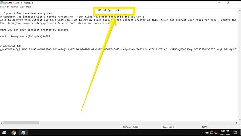 Blind Eye Locker ransomware removal.