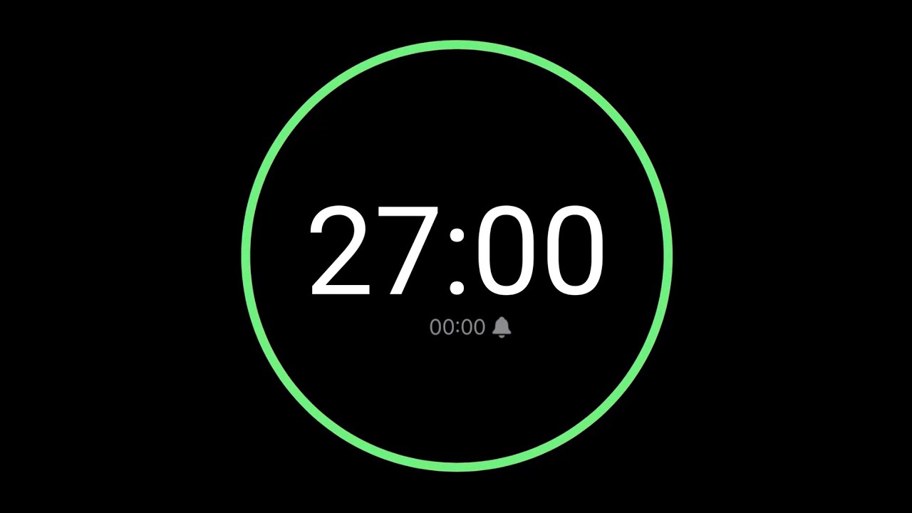 27 Minute Countdown Timer with Alarm / iPhone Timer Style - YouTube