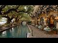 Smooth Jazz by a Romantic Canal Café on a Spring Evening🌸Relaxing Jazz for Calm Mind &amp; Peaceful Mood