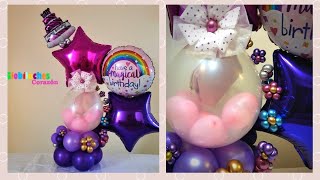 Bouquet de globos con regalo o peluche - arreglo con globos /Birthday balloon bouquet