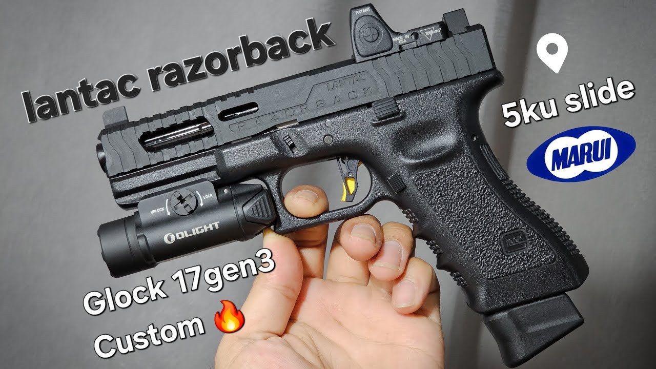 Tokyo marui glock 17gen3 custom razorback 5KU slide 🔥✨️😎 - YouTube