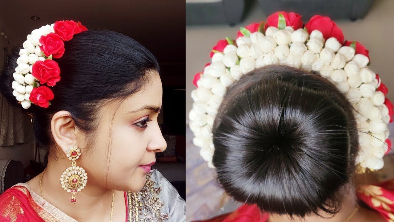 Simple & Easy Wedding Hairstyle| Bun Hairstyle Using Donut|Bridal hairstyle|  - YouTube