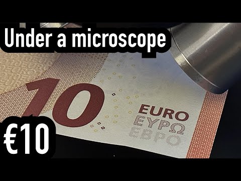€10 Euro Banknote - Under a microscope Ten Euros European Central Bank ECB money tender 10 EUR note